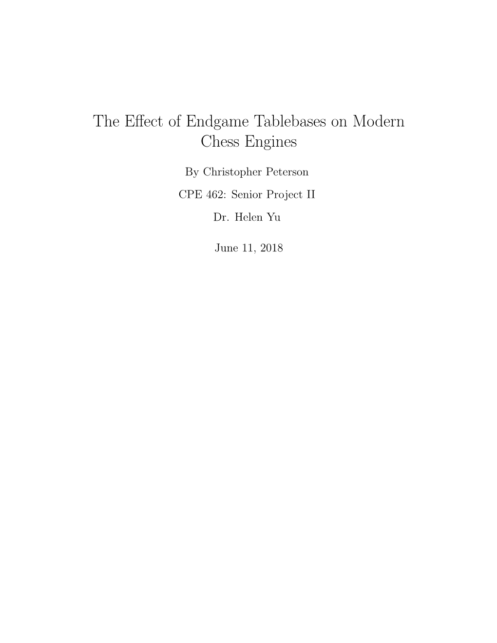 The Effect of Endgame Tablebases on Modern Chess Engines