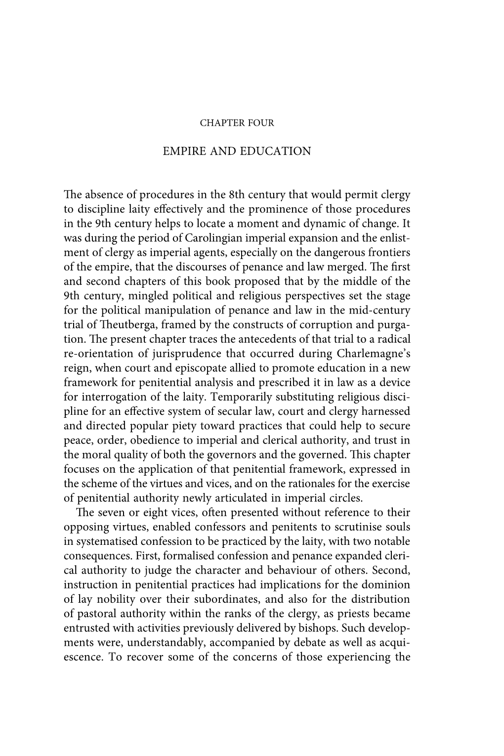 EMPIRE and EDUCATION the Absence of Procedures in the 8Th