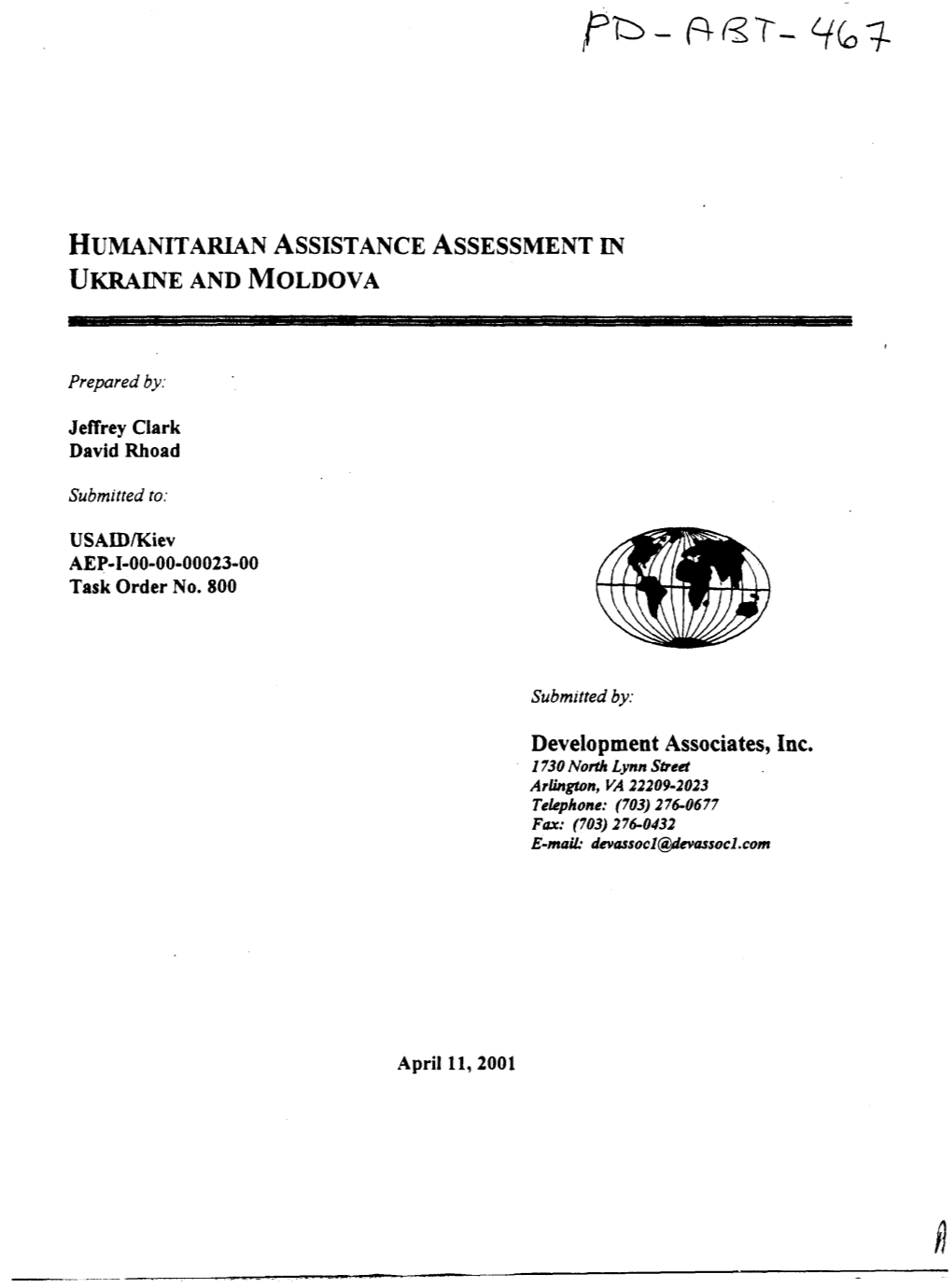 HUMANITARIAN ASSISTANCE ASSESSMENT M UKRAINE AND
