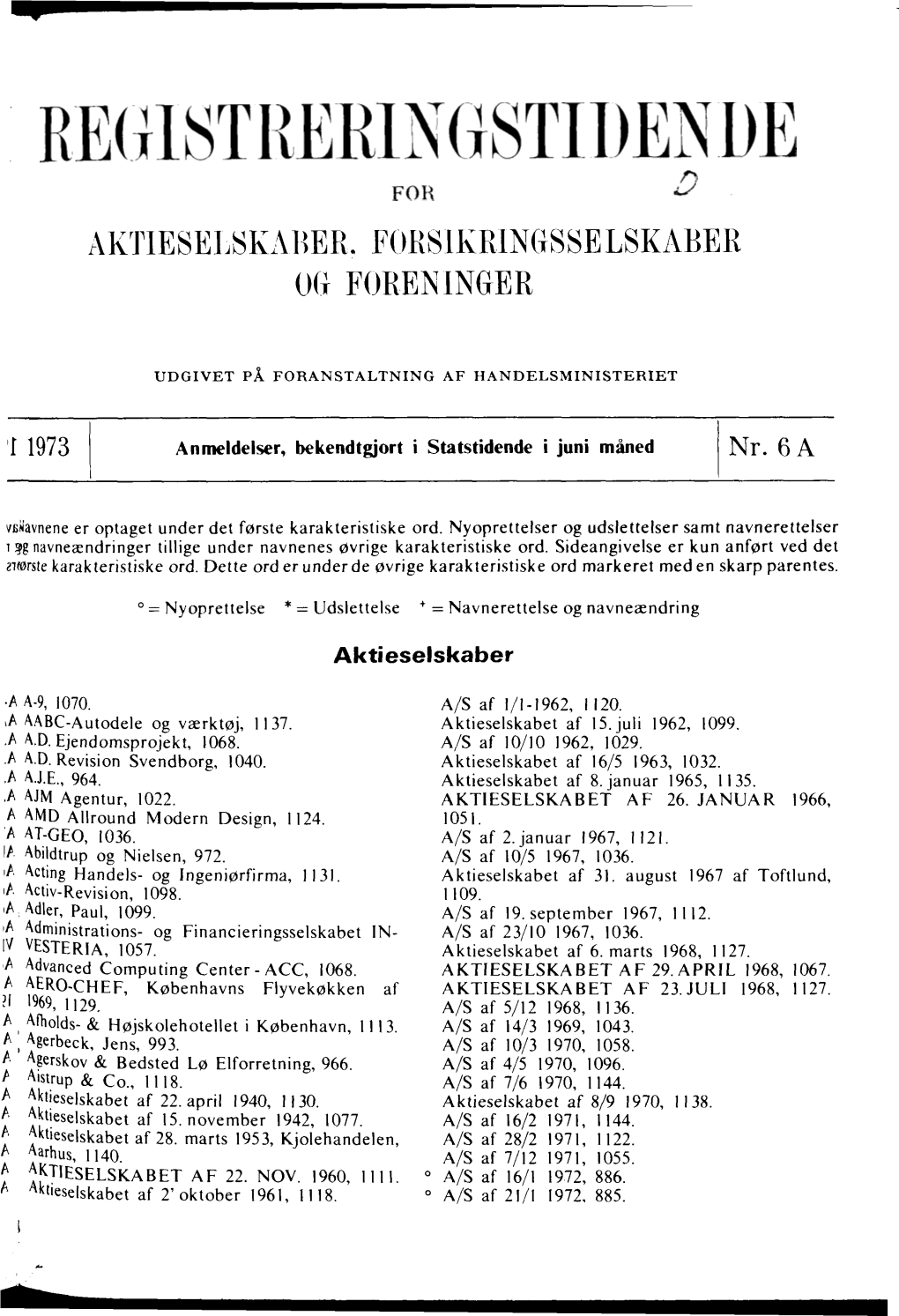 Aktieselskaber. Forsikringsselskaber Og Foreninger