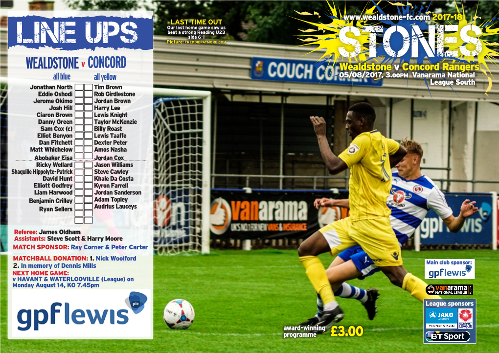 V CONCORD WEALDSTONE