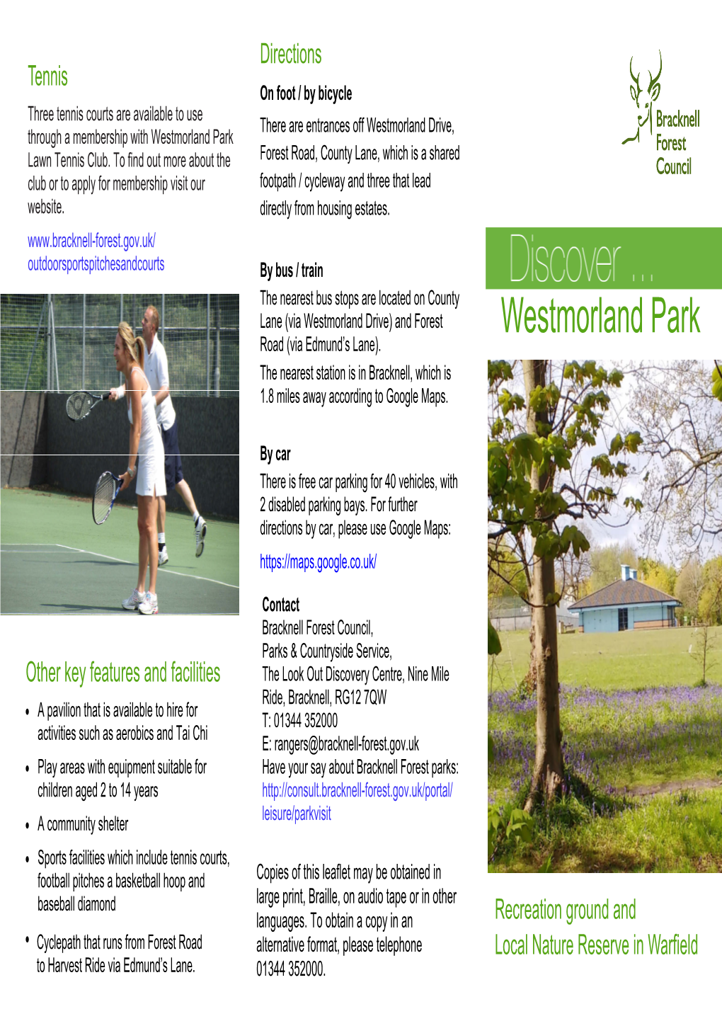 Westmorland Park Leaflet