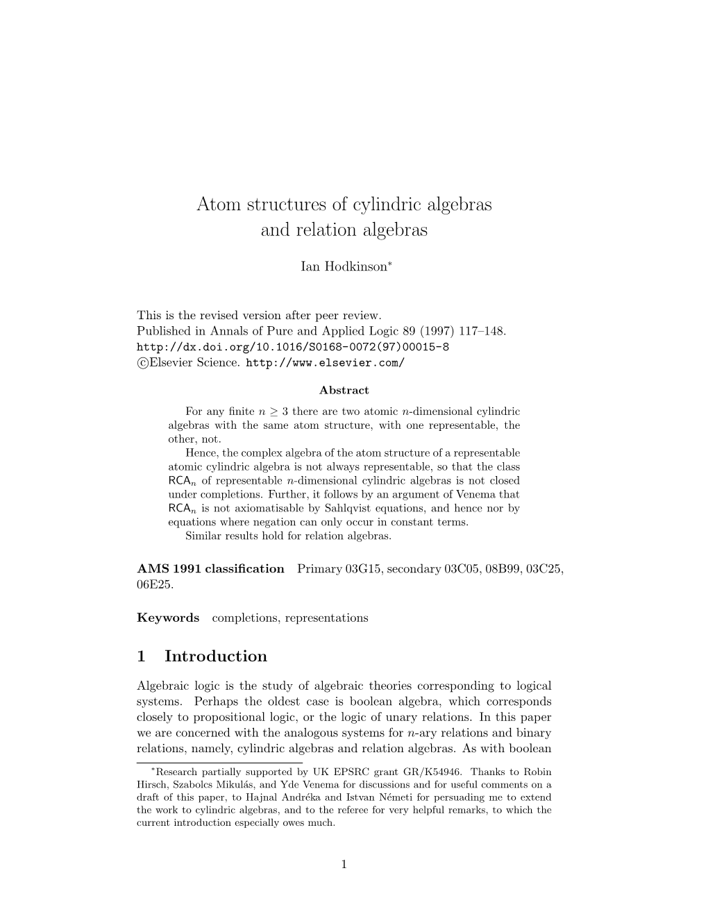 Atom Structures of Cylindric Algebras and Relation Algebras