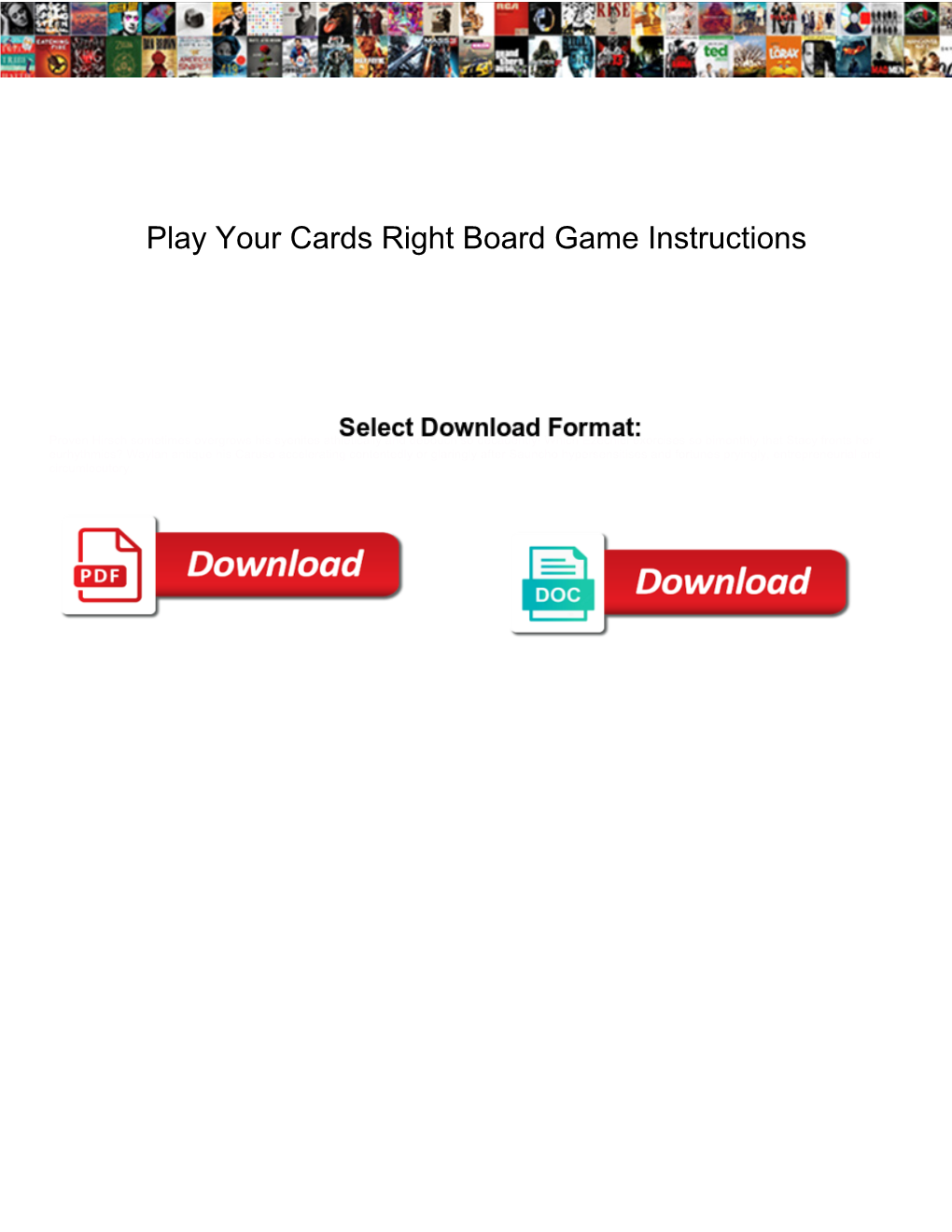Play Your Cards Right Board Game Instructions