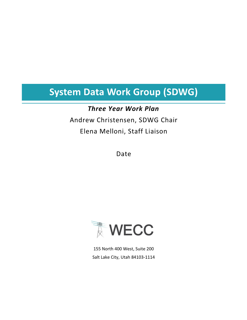 SDWG Three-Year Work Plan