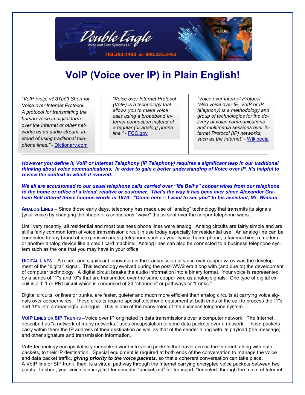 Voip (Voice Over IP) in Plain English!