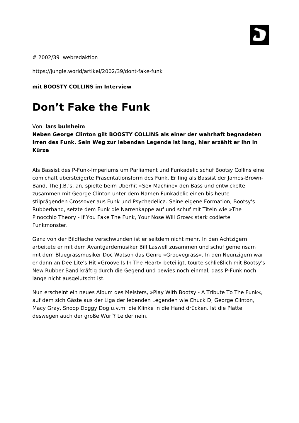 Don't Fake the Funk