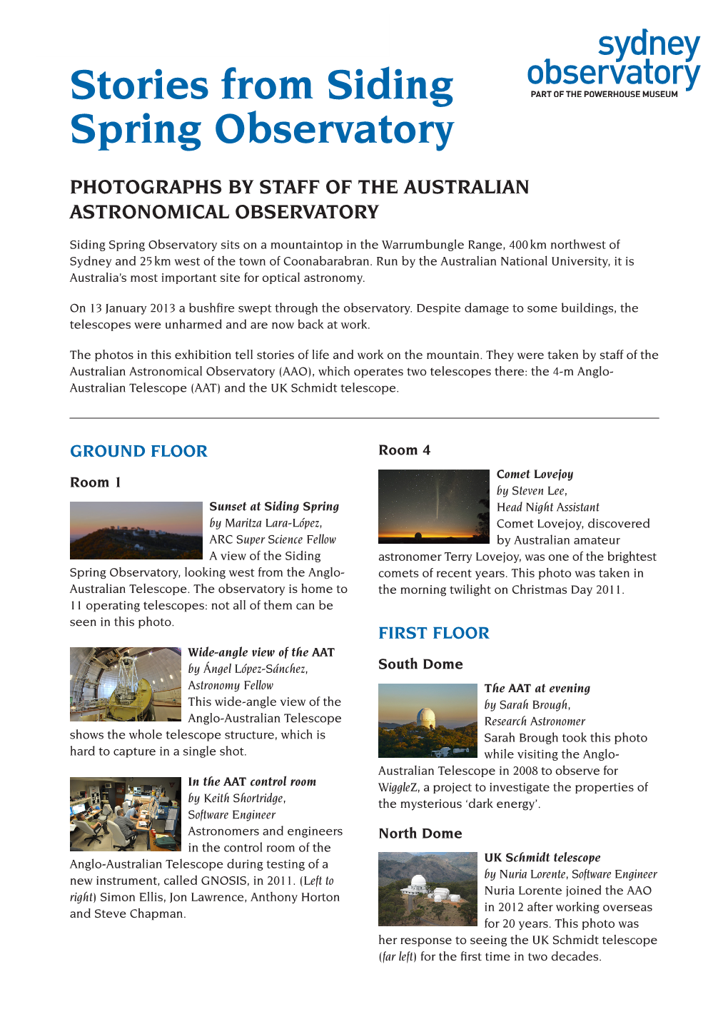 Stories from Siding Spring Observatory