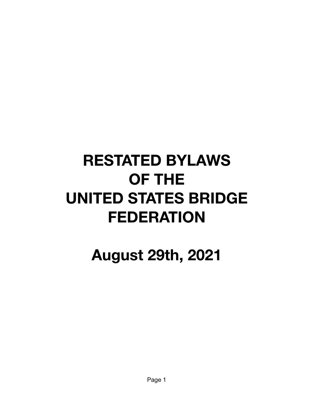 Bylaws of the United States Bridge Federation