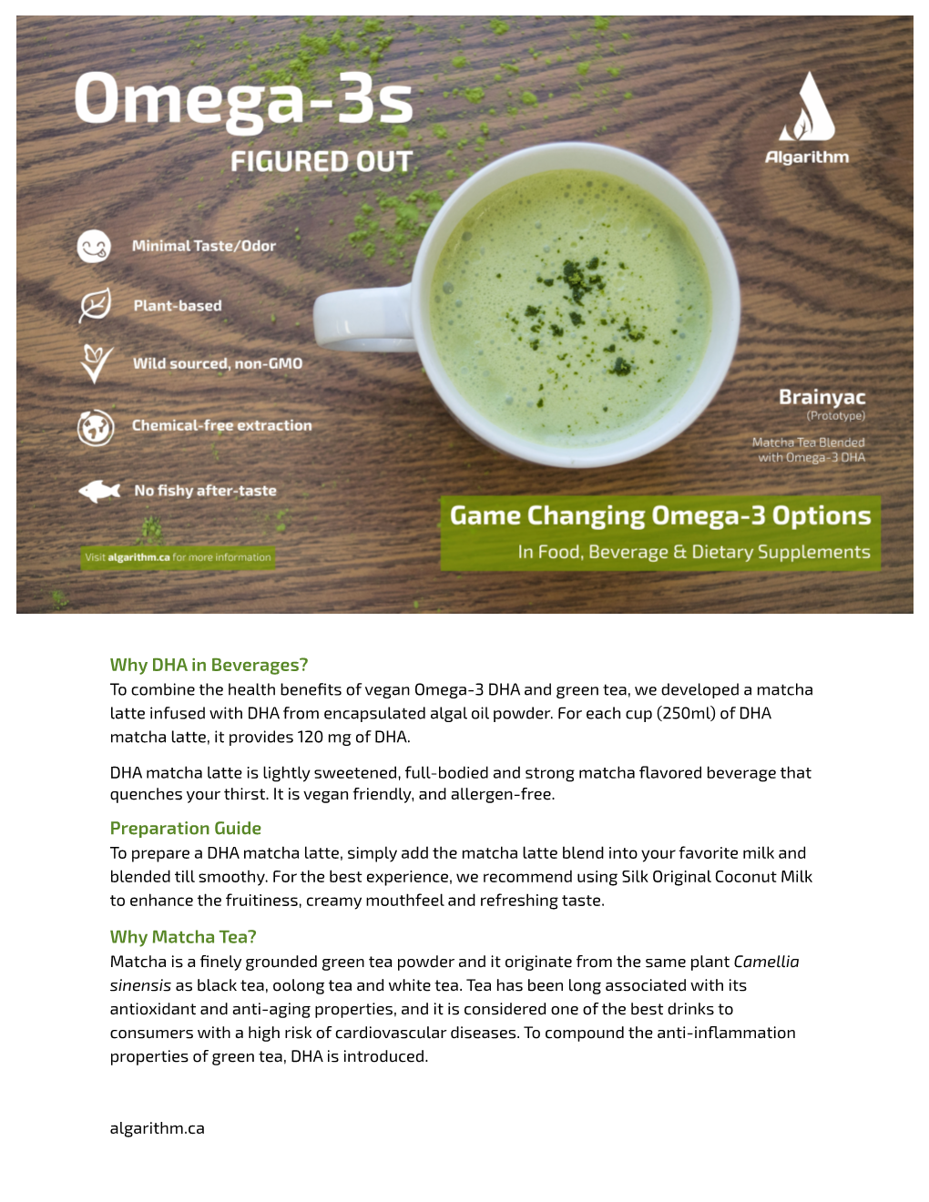 Why DHA in Beverages? Preparation Guide Why Matcha Tea?