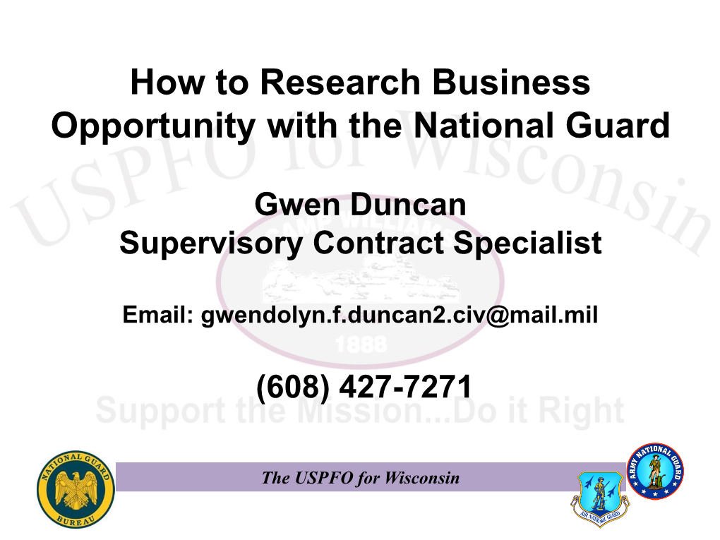 How to Research Business Opportunity with the National Guard