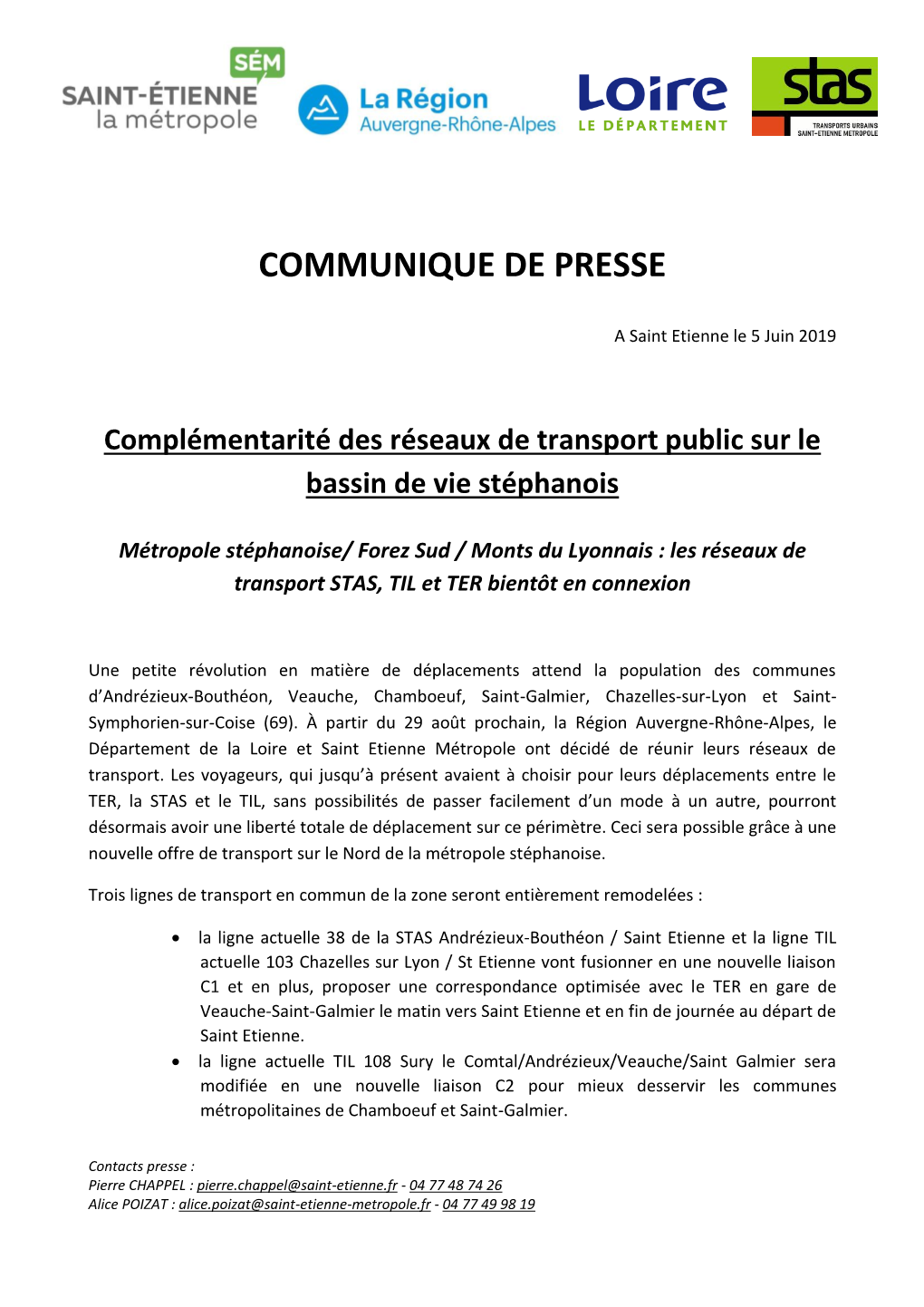 Communique De Presse