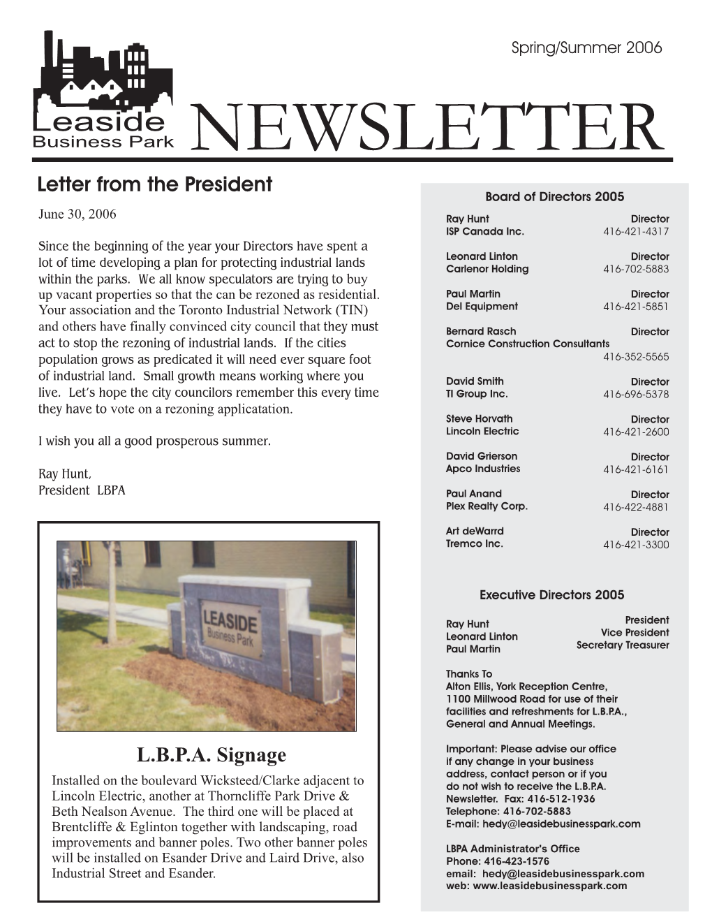 LEASIDE Summer2006 NEWSLETTER