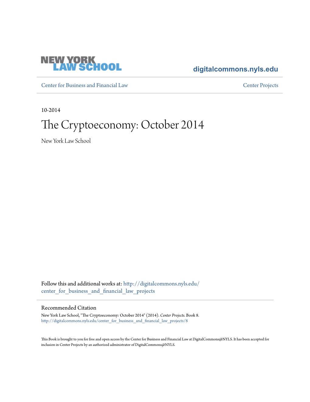 The Cryptoeconomy: October 2014