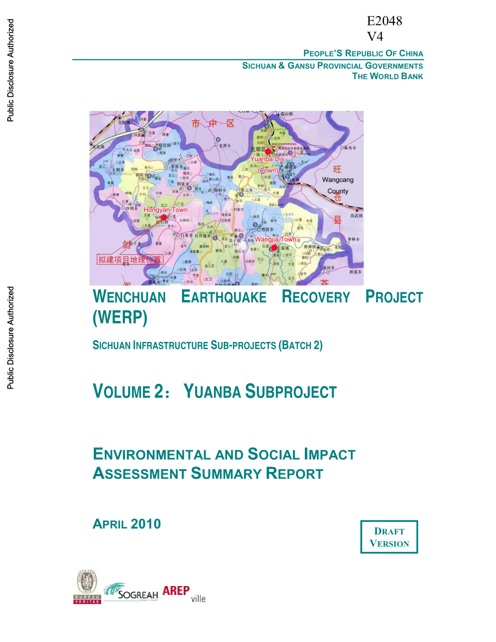 Wenchuan Earthquake Recovery Project (Werp)