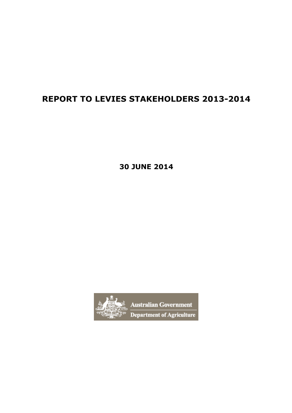 Report to Levies Stakeholders 2013-14