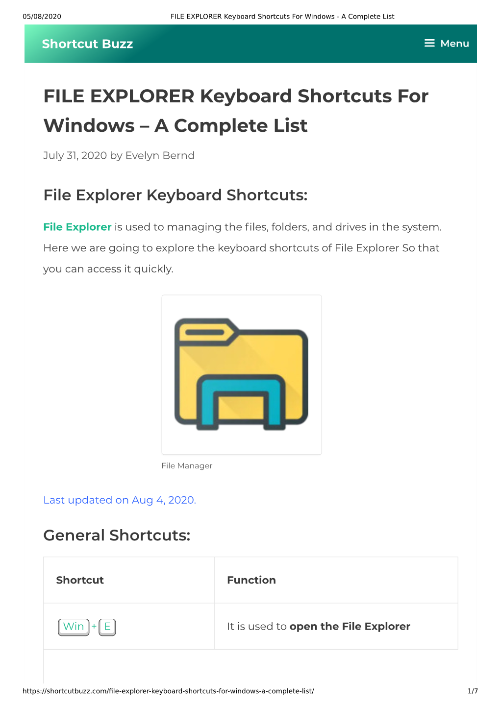 FILE EXPLORER Keyboard Shortcuts for Windows – a Complete List