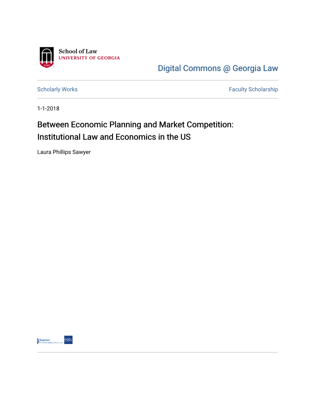 Between Economic Planning and Market Competition: Institutional Law and Economics in the US