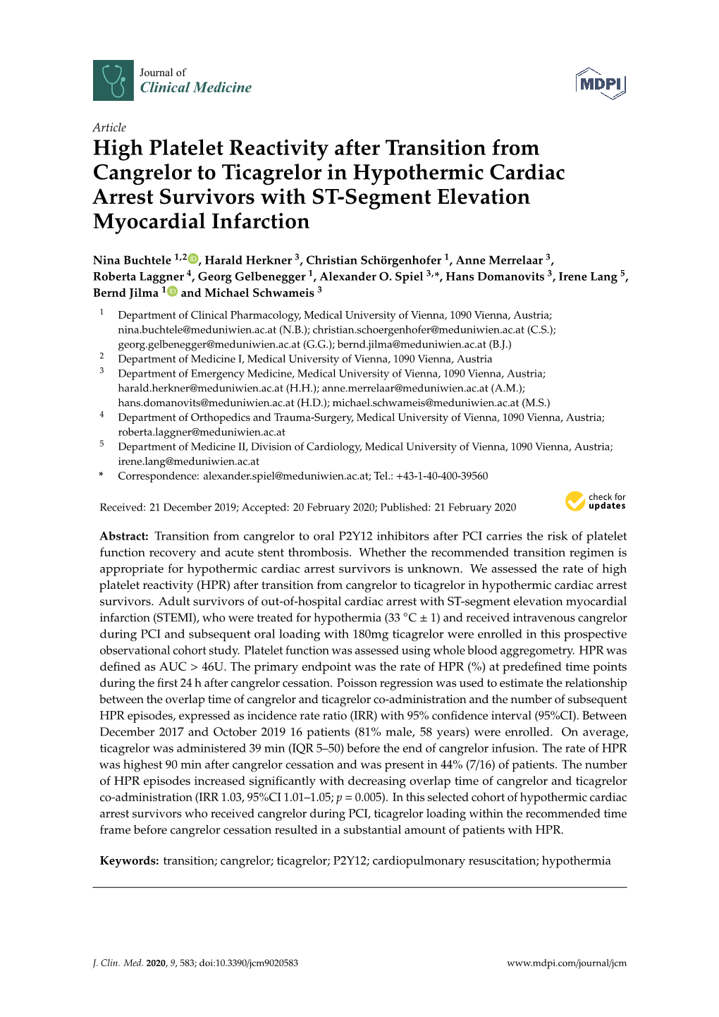 High Platelet Reactivity After Transition from Cangrelor to Ticagrelor in Hypothermic Cardiac Arrest Survivors with ST-Segment Elevation Myocardial Infarction