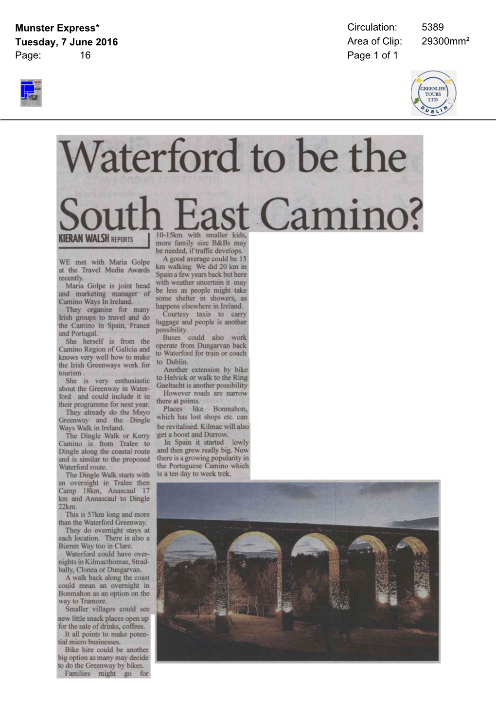 Waterford to Be the South East Camino?