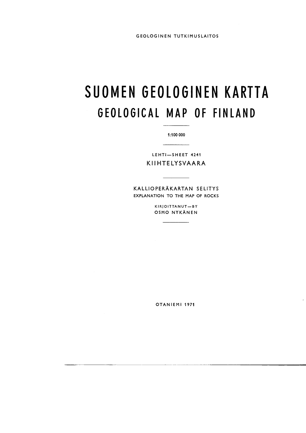 Geological Map of Finland