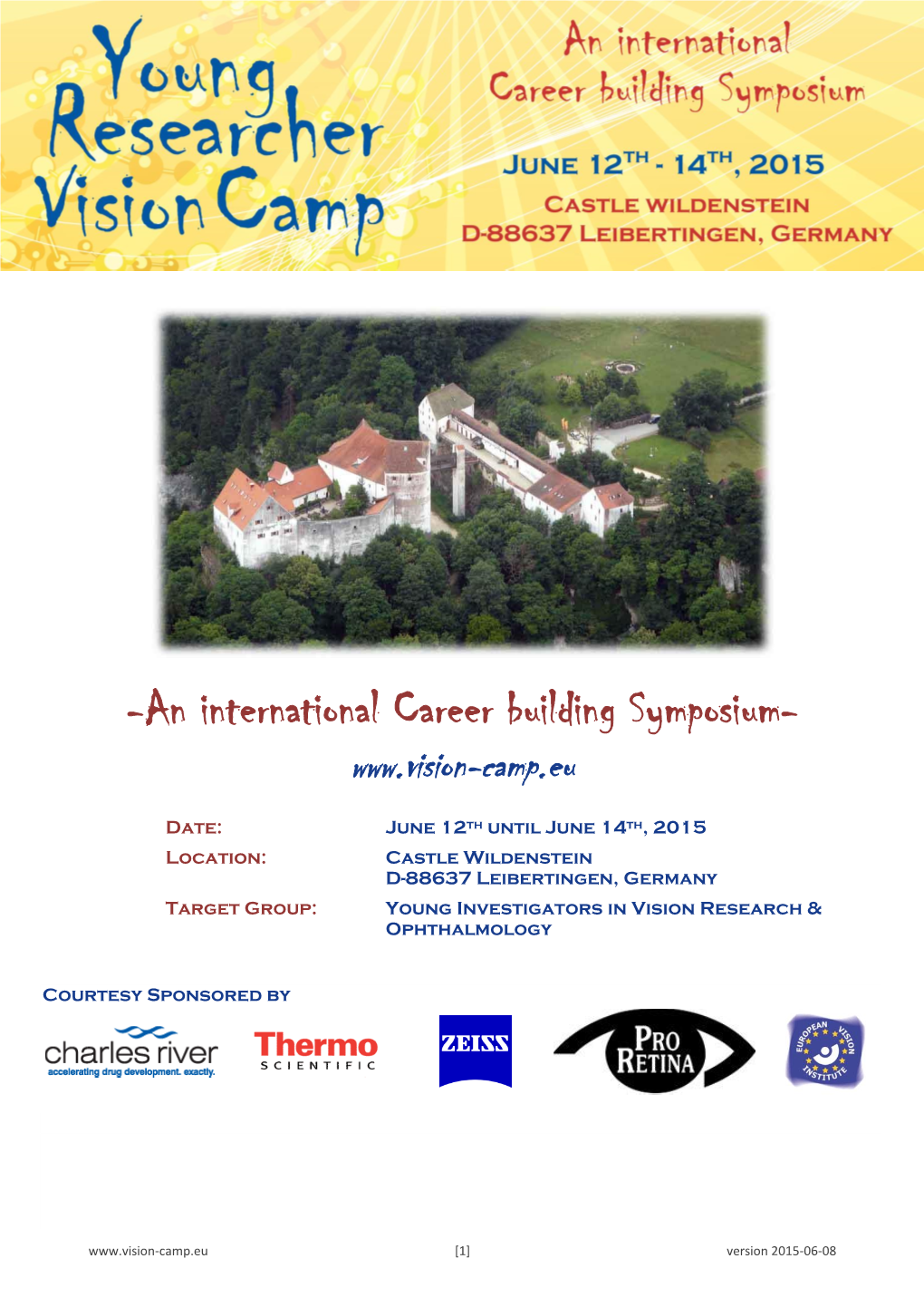 Agenda Young Researcher Vision Camp 2015