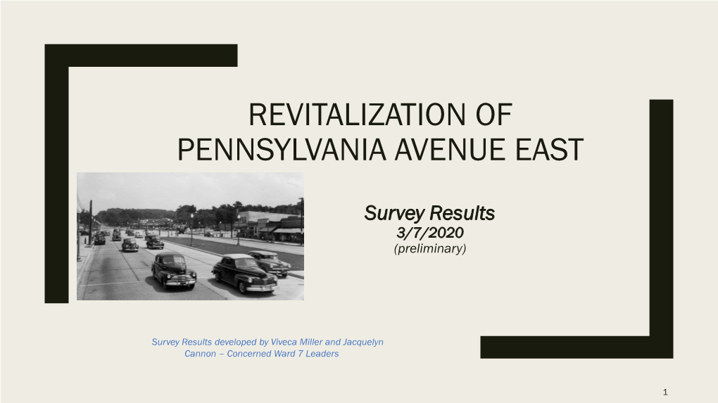 Revitalization of Pennsylvania Avenue East