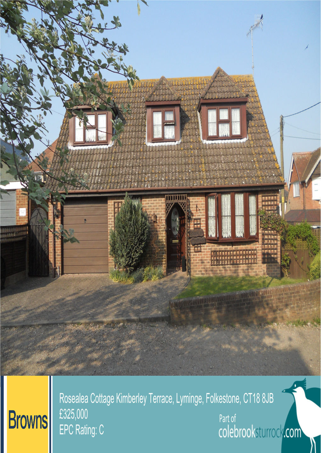 Rosealea Cottage Kimberley Terrace, Lyminge, Folkestone, CT18 8JB £325,000 Part of EPC Rating: C