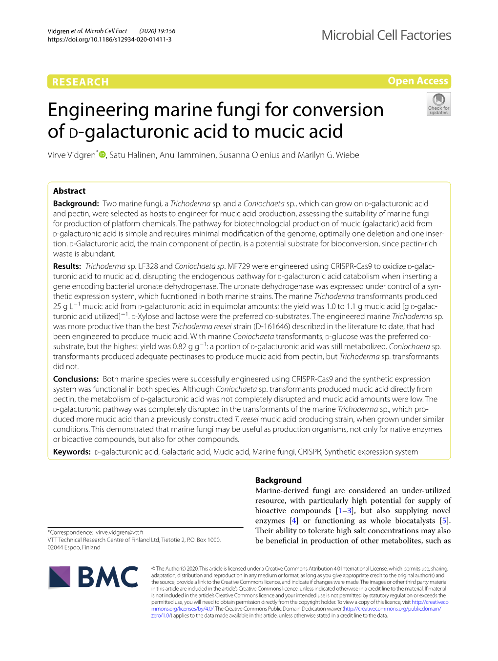 Engineering Marine Fungi for Conversion of D-Galacturonic Acid To