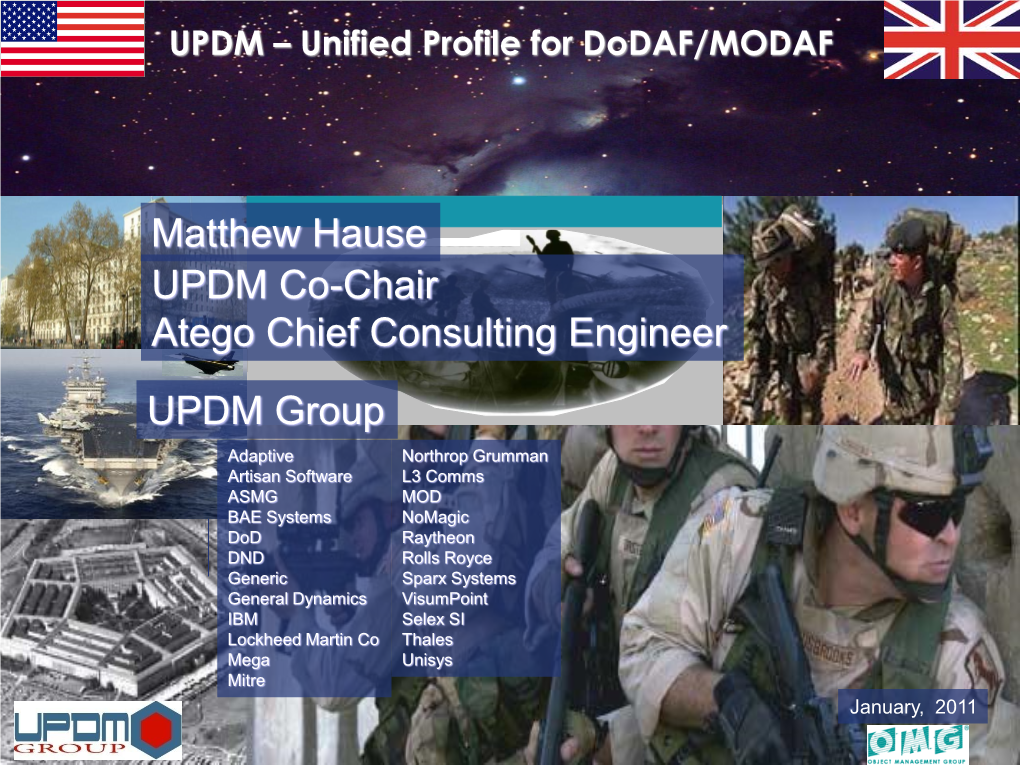 UPDM – Unified Profile for Dodaf/MODAF