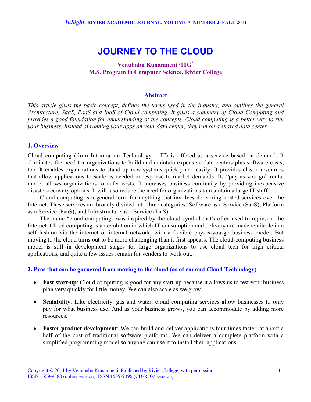 Journey to the Cloud