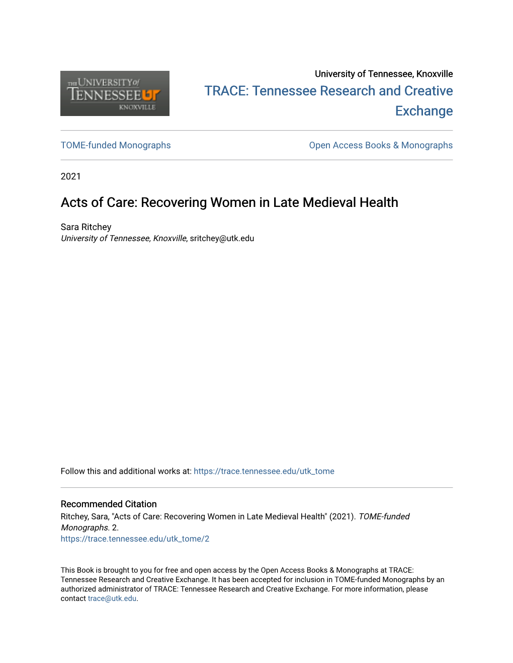 Recovering Women in Late Medieval Health