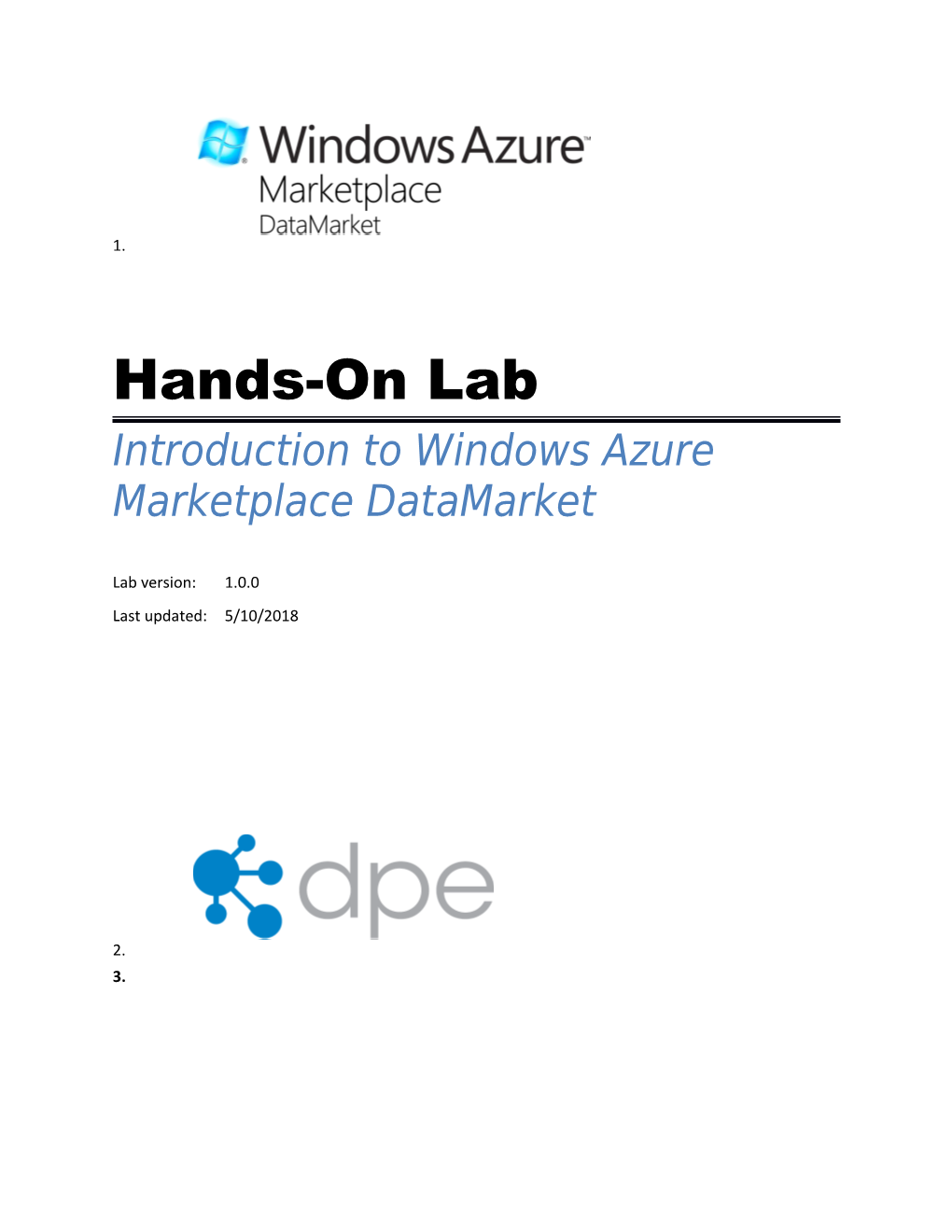 Introduction to Windows Azure Marketplace Datamarket