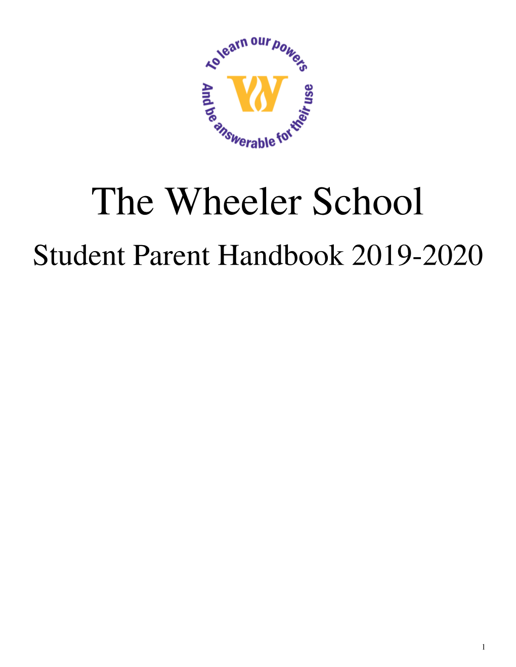 The Wheeler School Student Parent Handbook Disclaimer