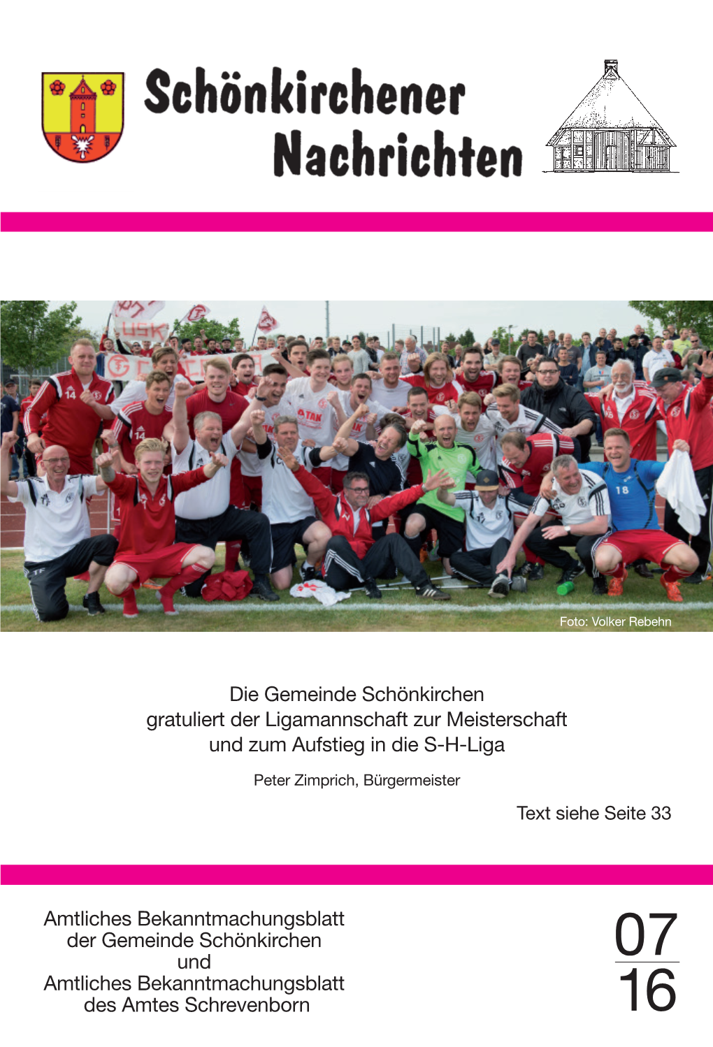 Amtliches Bekanntmachungsblatt Der Gemeinde Schönkirchen Und Amtliches Bekanntmachungsblatt Des Amtes Schrevenborn Die Gemeinde