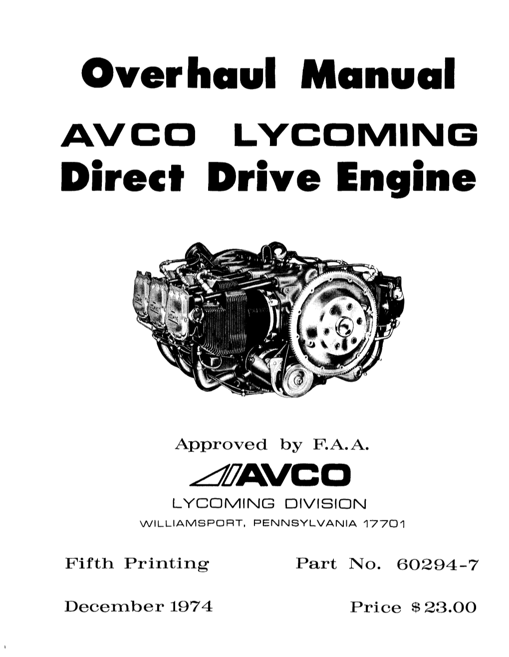 Lycoming Direct Drive Overhaul Manual
