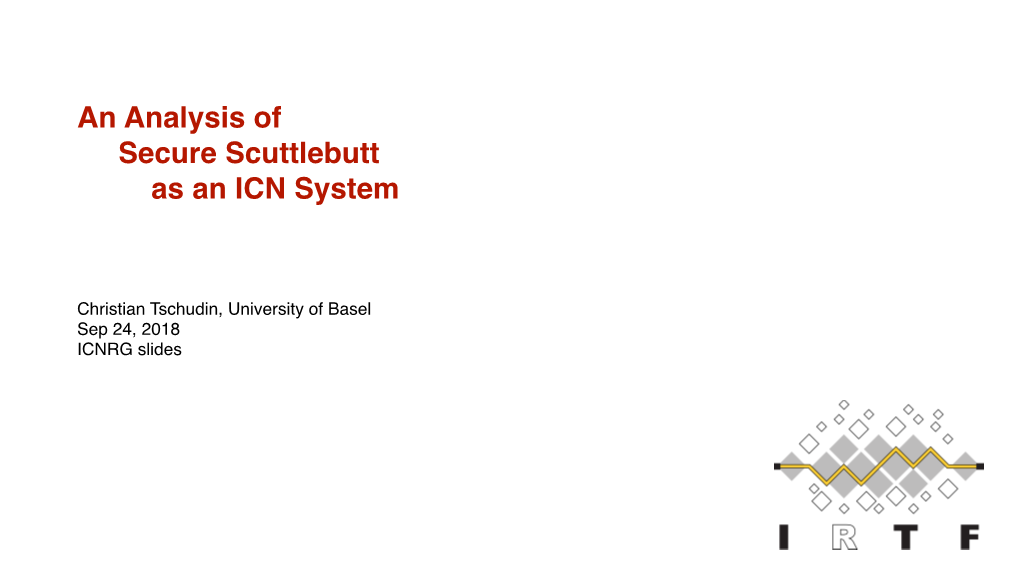 An Analysis of Secure Scuttlebutt As an ICN System