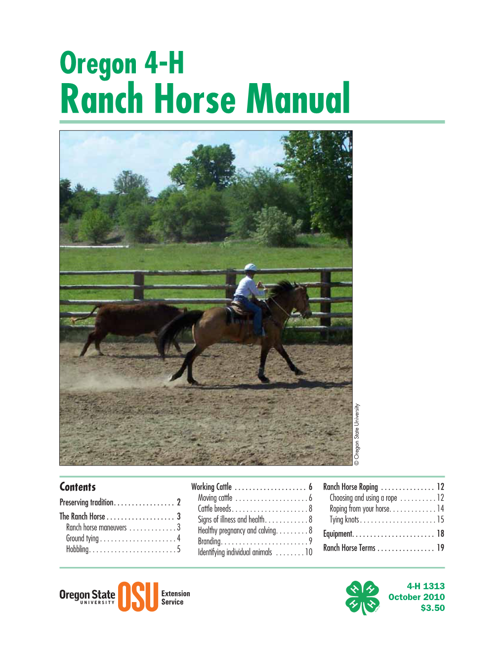 Oregon 4-H Ranch Horse Manual © Oregon State University State Oregon ©