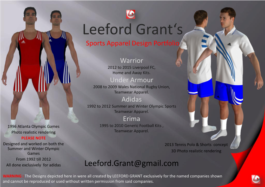 Leeford Grant Sports Apparel Design Portfolio