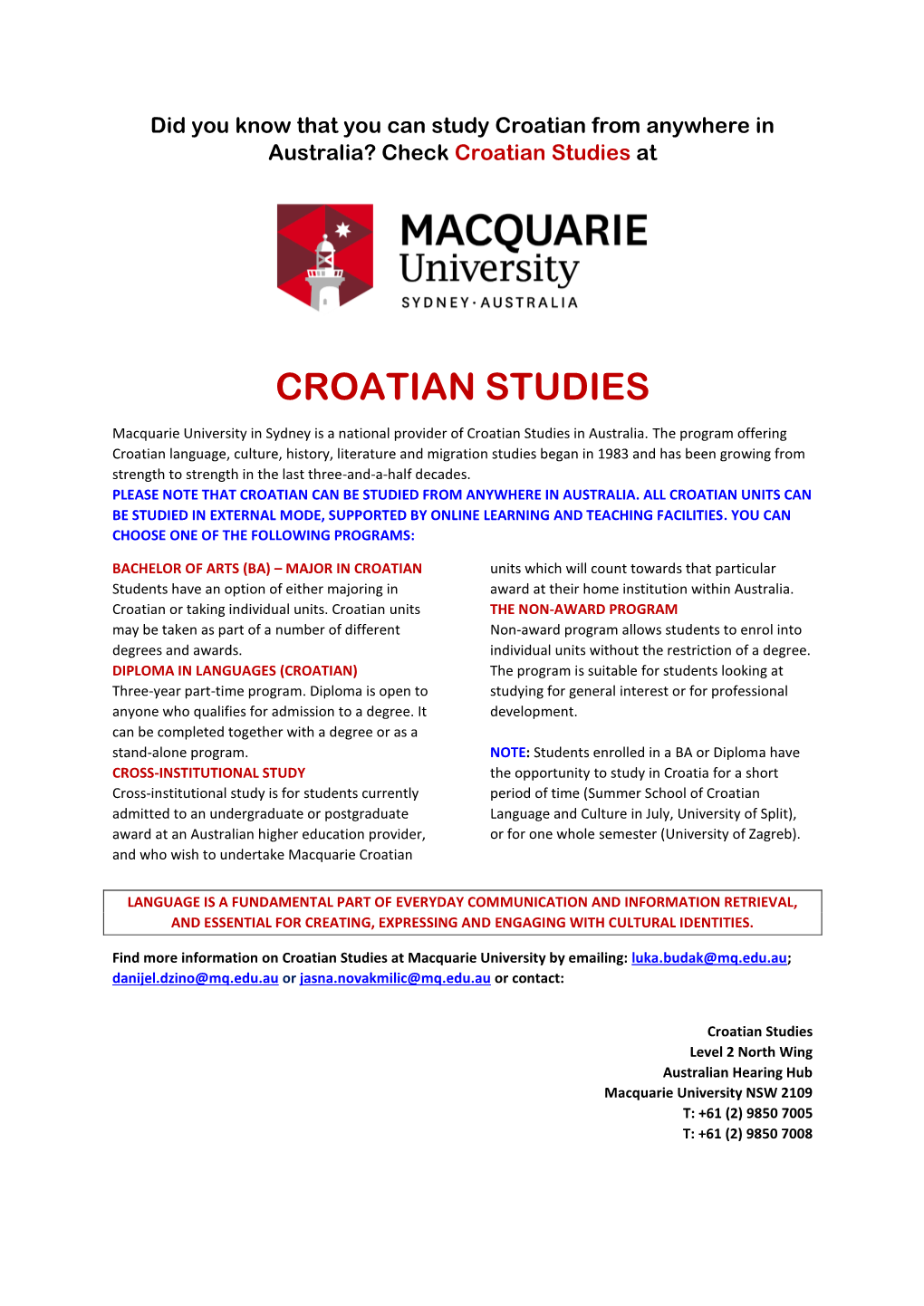 Croatian Studies Foundation