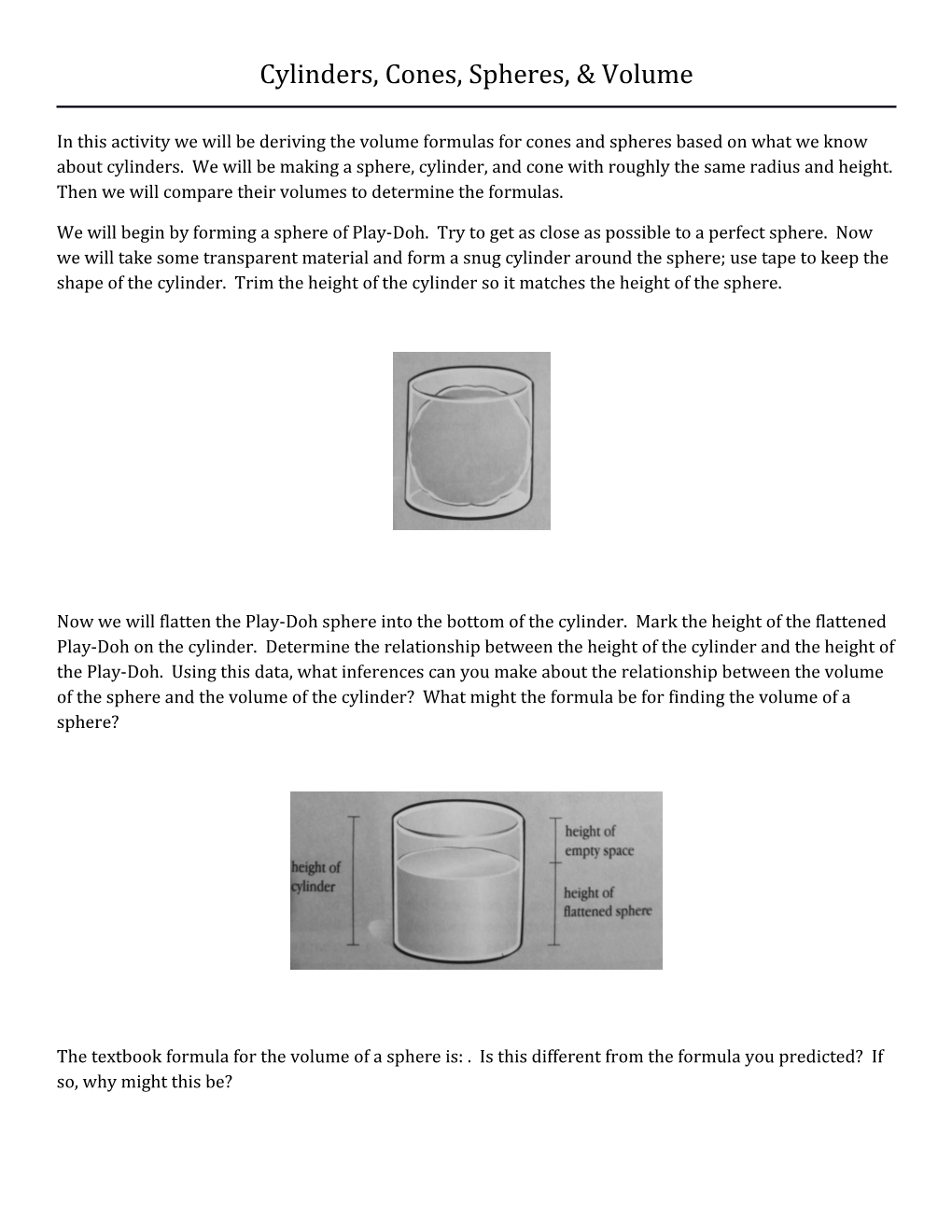 Cylinders, Cones, Spheres, & Volume