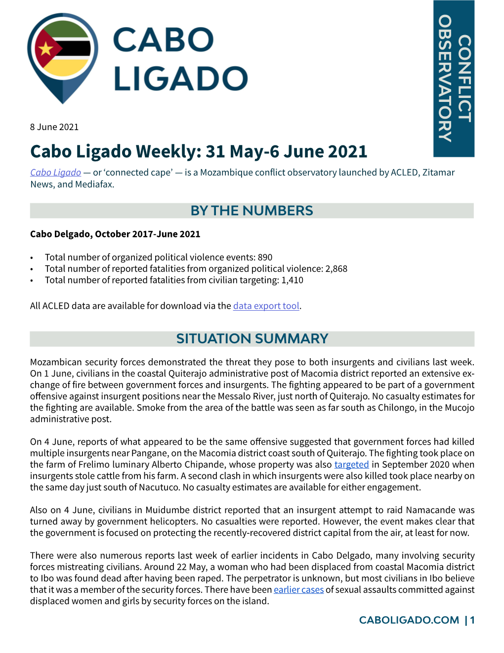 Cabo Ligado Weekly: 31 May-6 June 2021