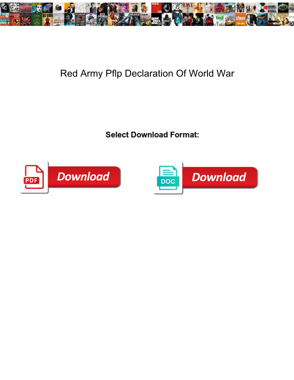 Red Army Pflp Declaration of World War