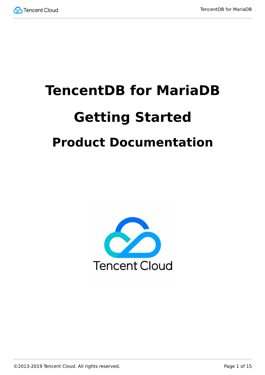 Tencentdb for Mariadb Getting Started