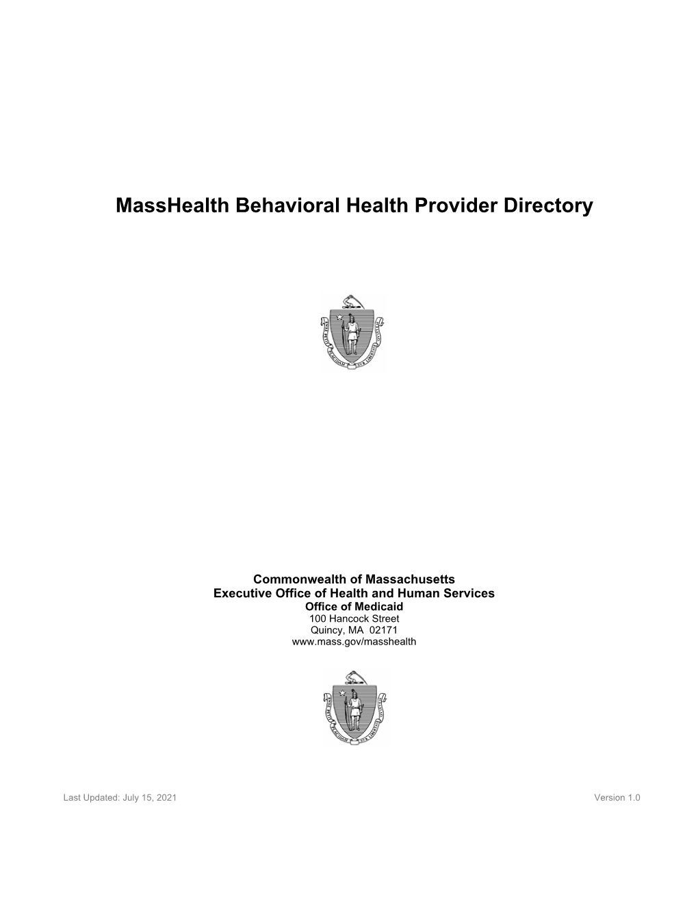Masshealth Behavioral Health Provider Directory