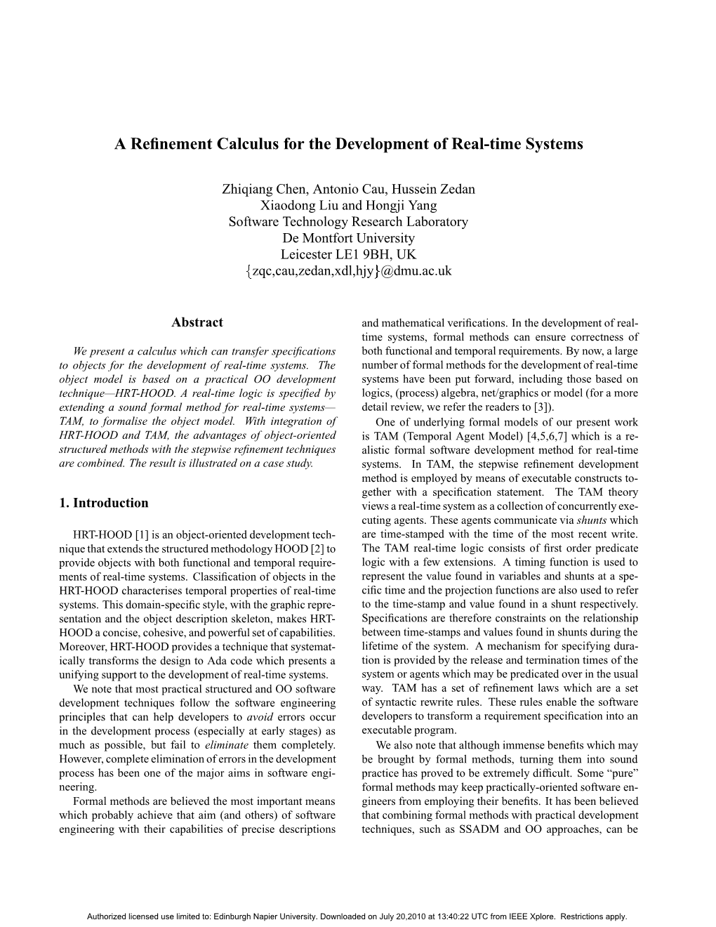 A Refinement Calculus for the Development of Real-Time Systems