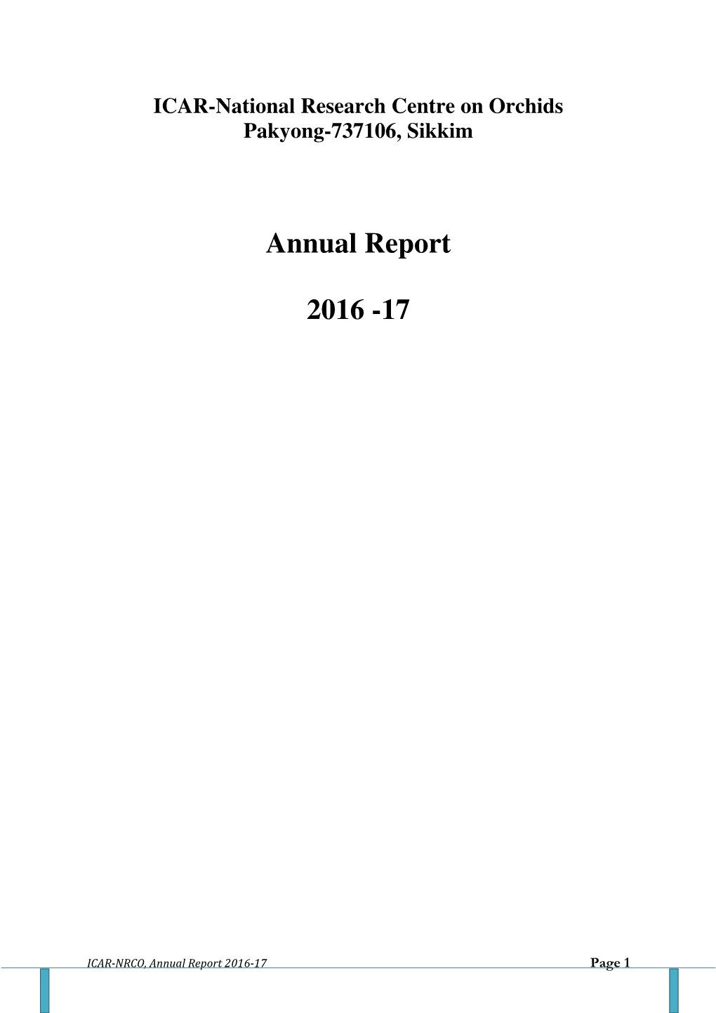 Annual Report (2015-16) PLANT BREEDING, ICAR-NRCO