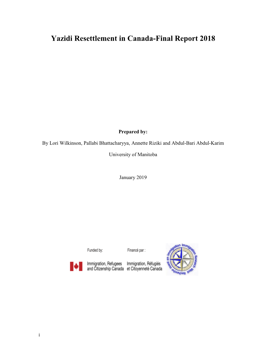 Yazidi Resettlement in Canada-Final Report 2018