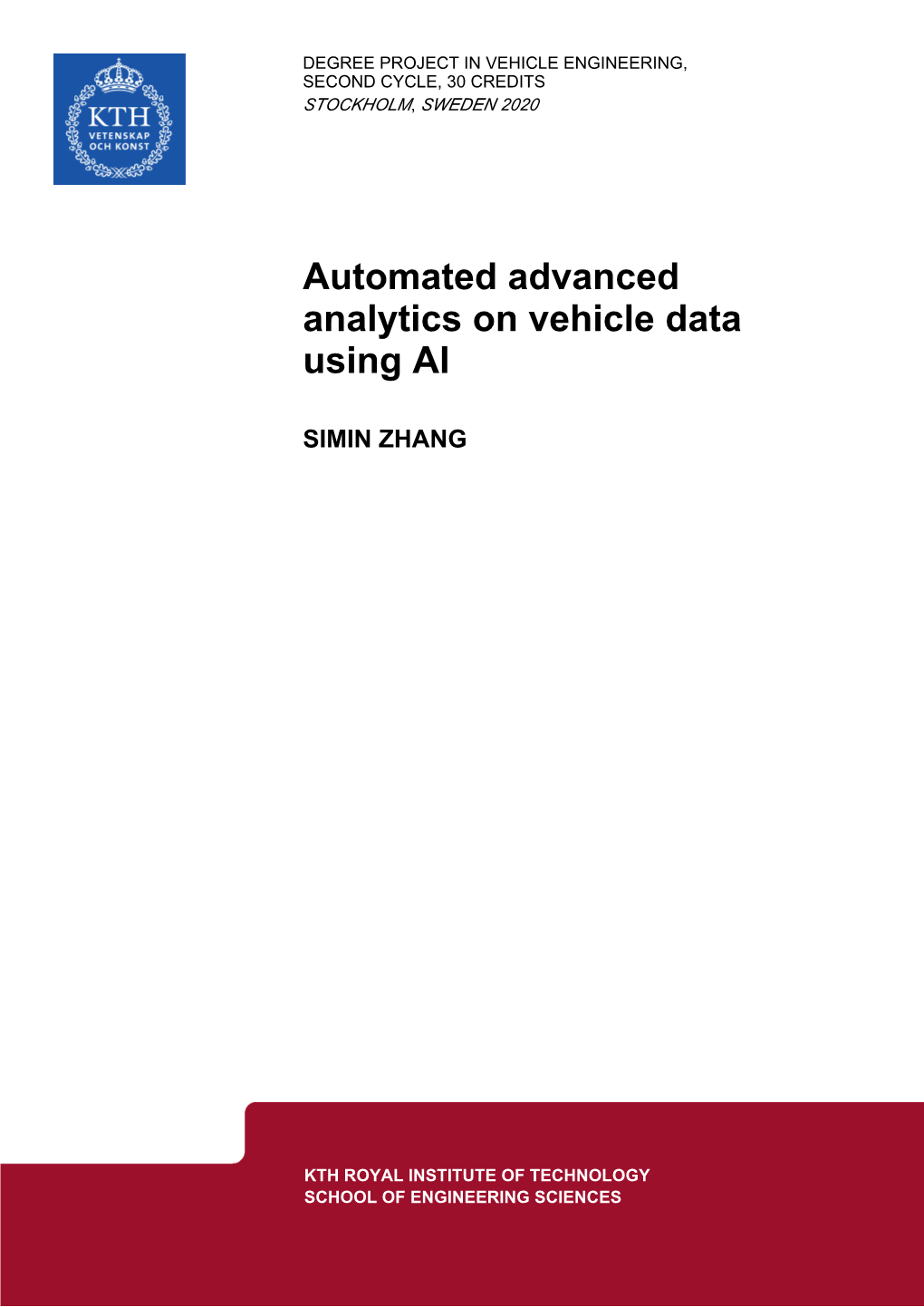 Automated Advanced Analytics on Vehicle Data Using AI