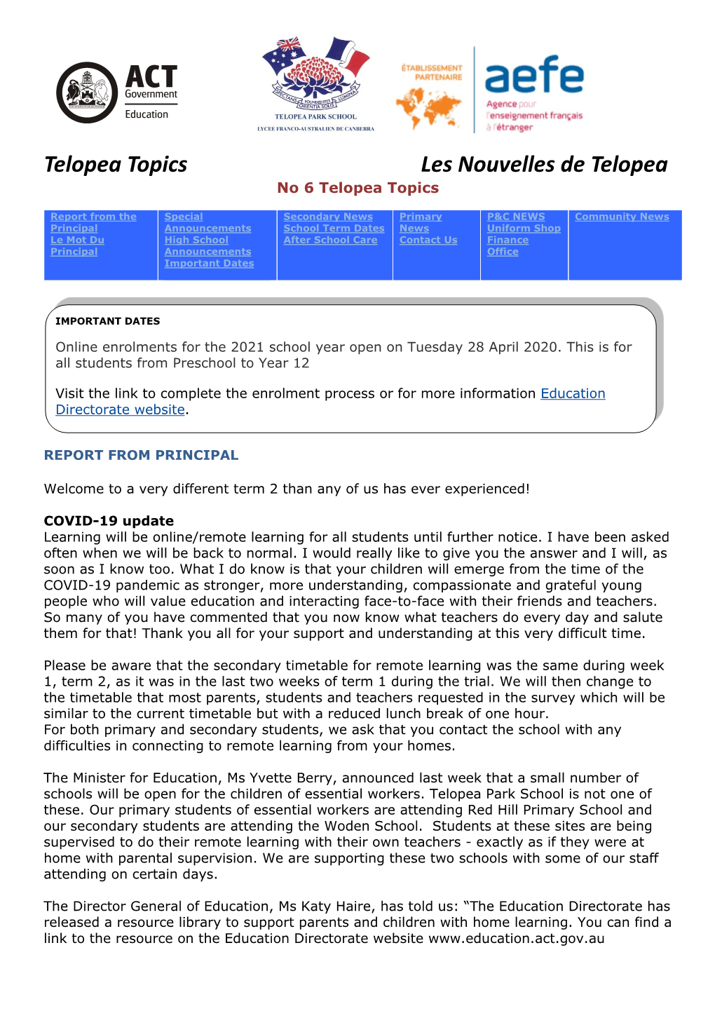 Telopea Topics Les Nouvelles De Telopea No 6 Telopea Topics